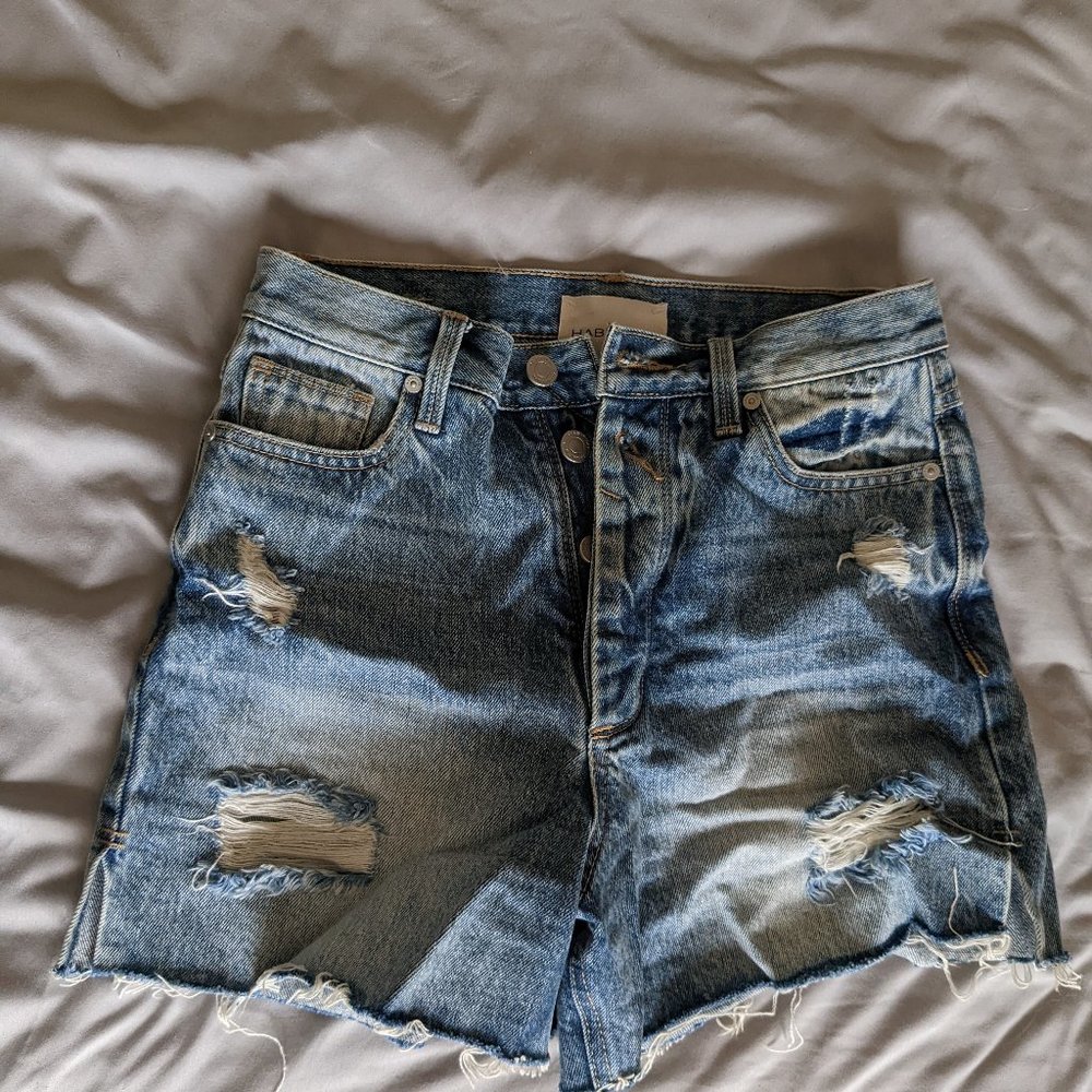 Habitual “Maddie” High Rise Mom Denim Shorts
